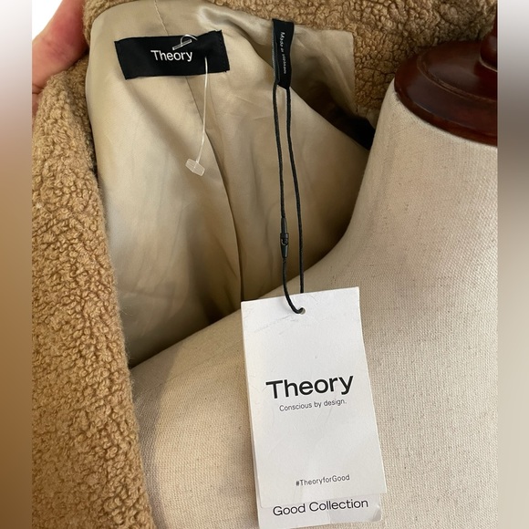 THEORY Faux Fur Boy Teddy Fleece Light Cocoa New With Tags - Picture 10 of 15